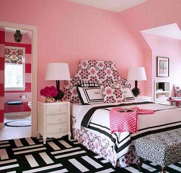 ترکیب رنگ اتاق خواب با رنگ صورتی